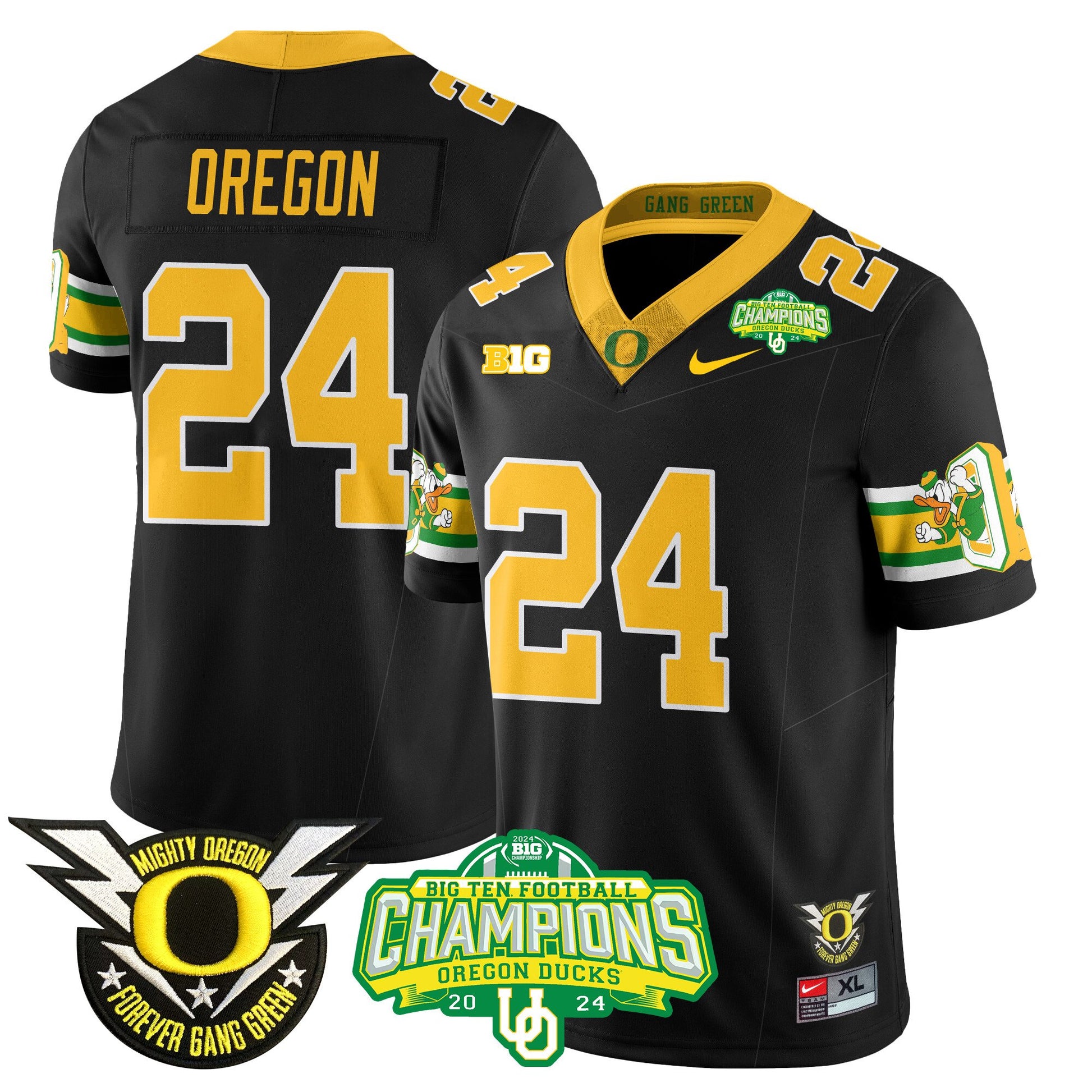 Men's Oregon Ducks 2024 Big Ten Champions Jersey - All Stitched