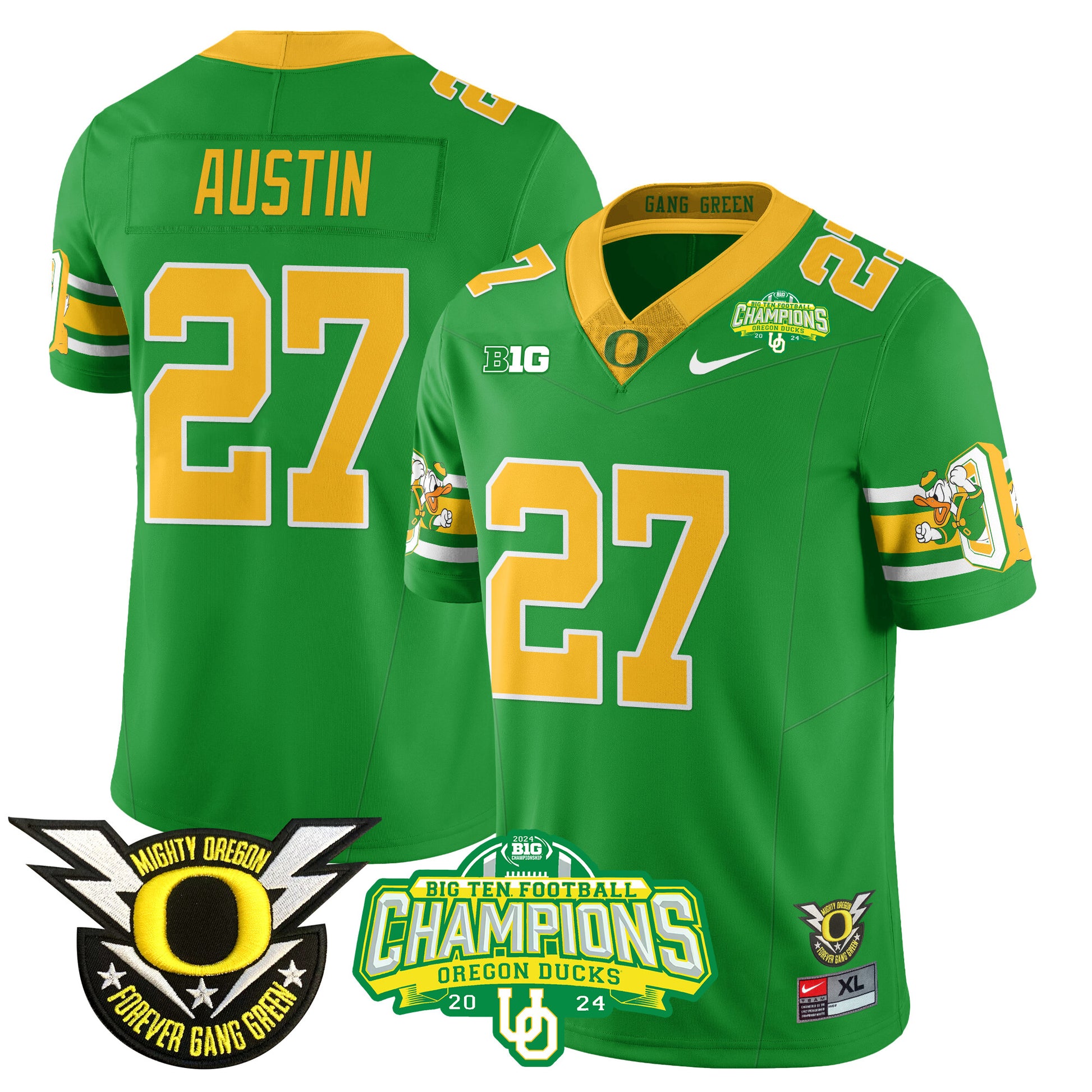 Men's Oregon Ducks 2024 Big Ten Champions Jersey - All Stitched