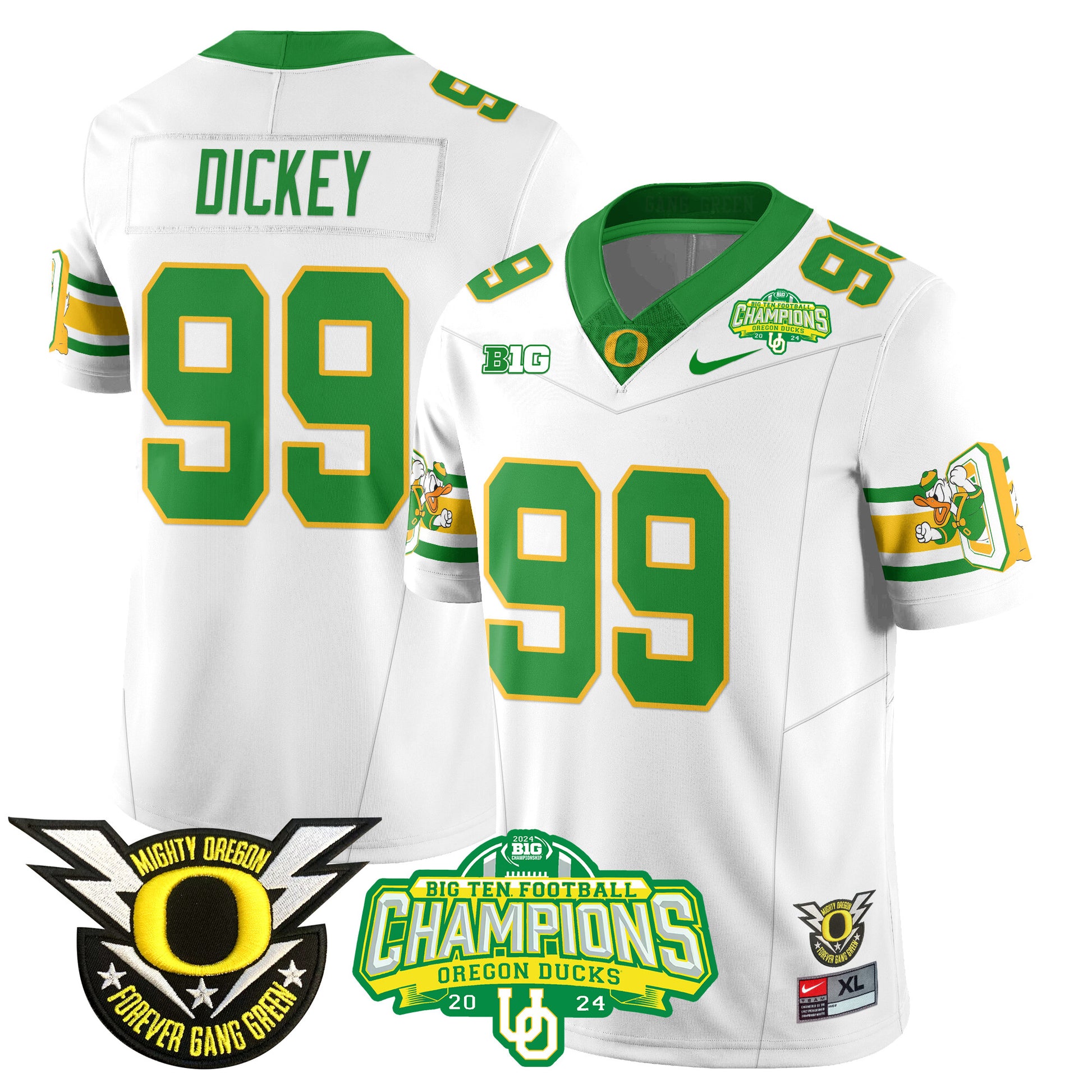 Men's Oregon Ducks 2024 Big Ten Champions Jersey - All Stitched