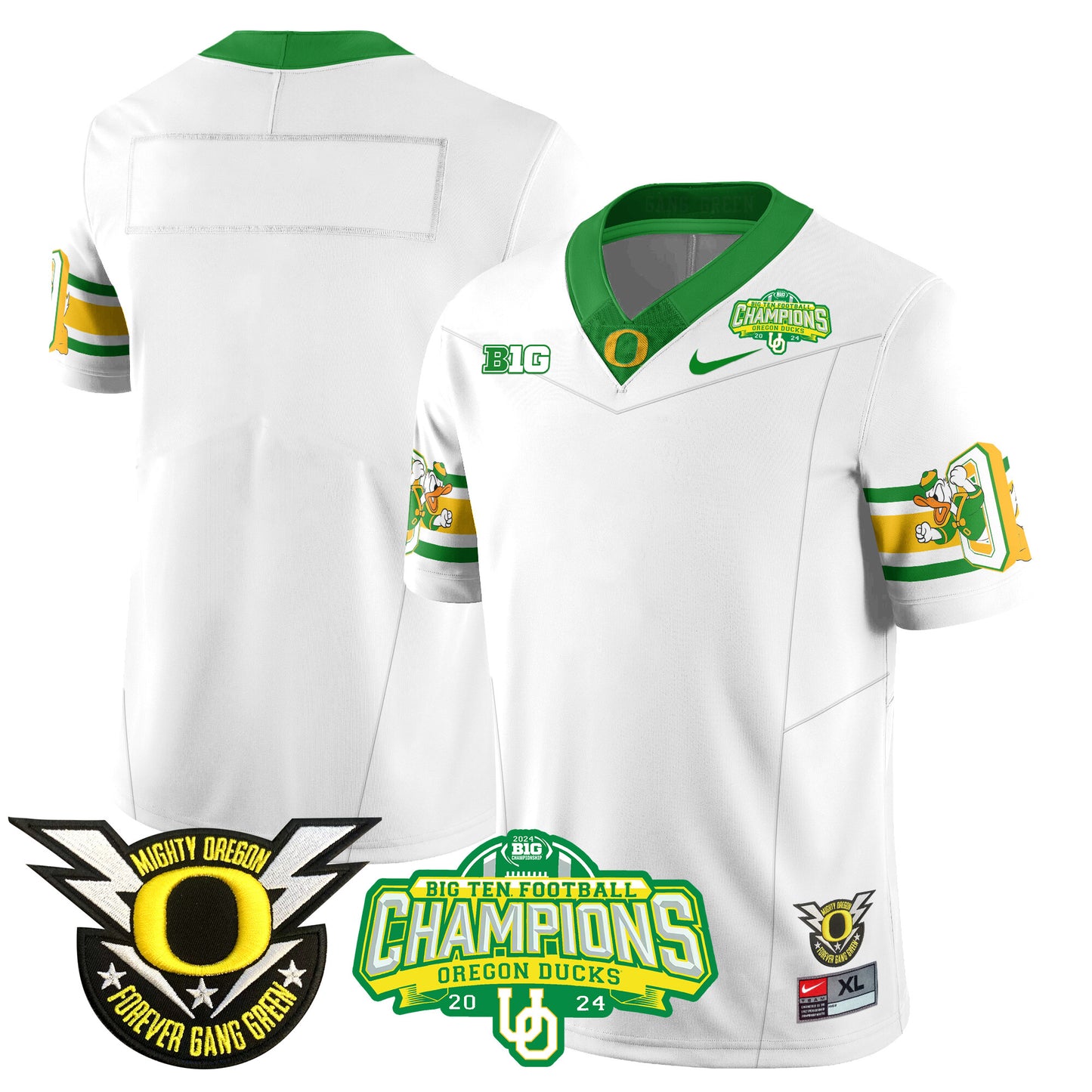 Men's Oregon Ducks 2024 Big Ten Champions Jersey - All Stitched