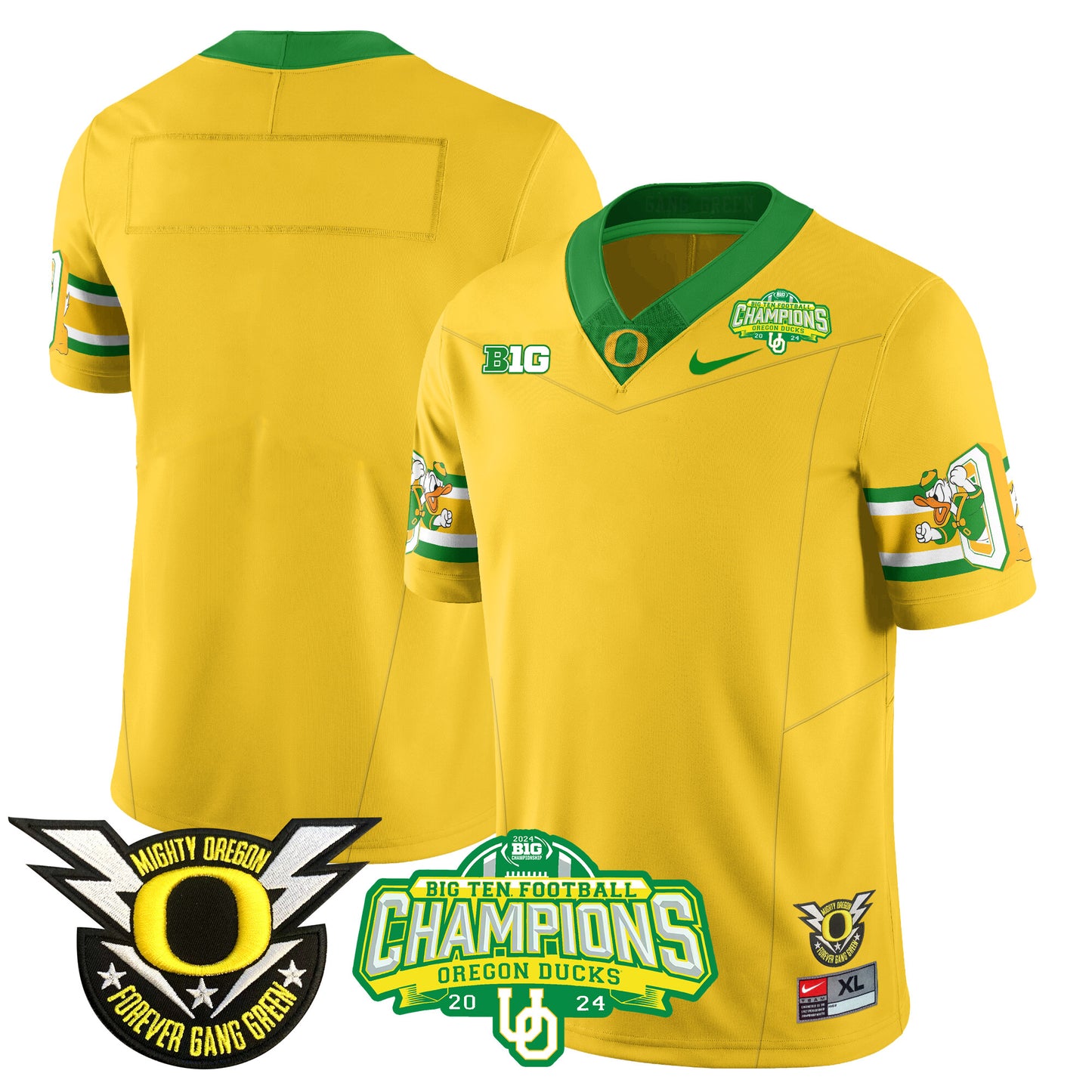 Men's Oregon Ducks 2024 Big Ten Champions Jersey - All Stitched