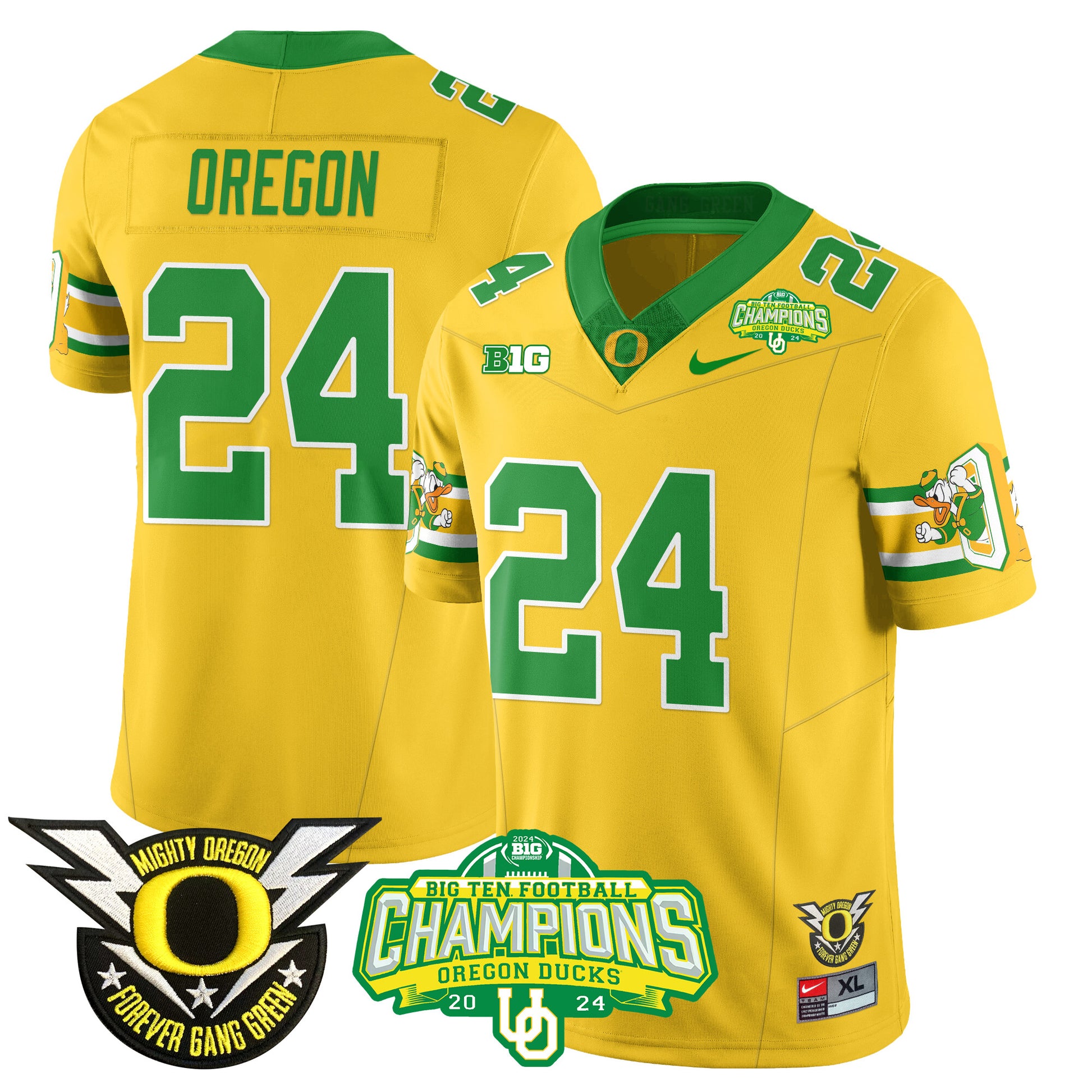 Men's Oregon Ducks 2024 Big Ten Champions Jersey - All Stitched