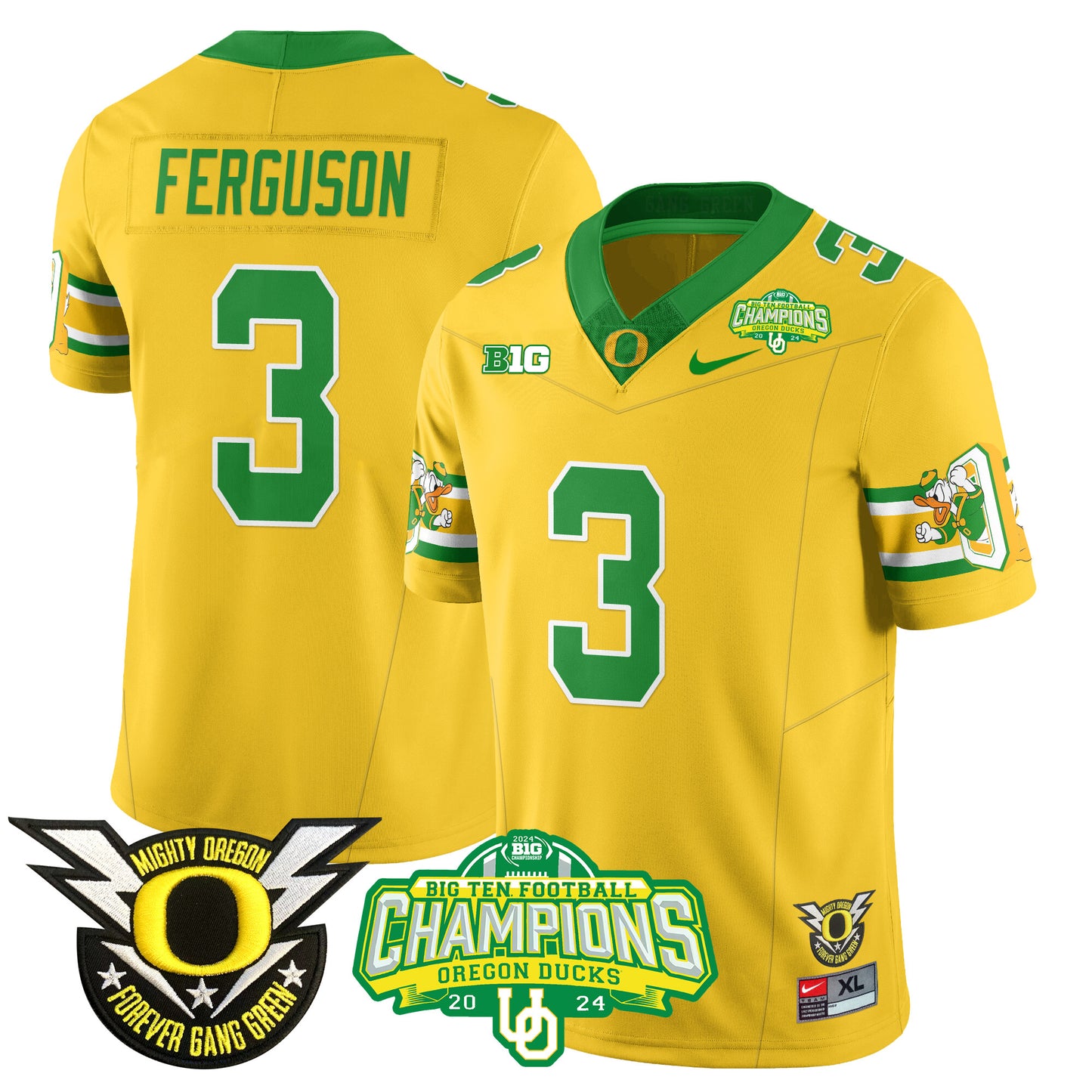 Men's Oregon Ducks 2024 Big Ten Champions Jersey - All Stitched