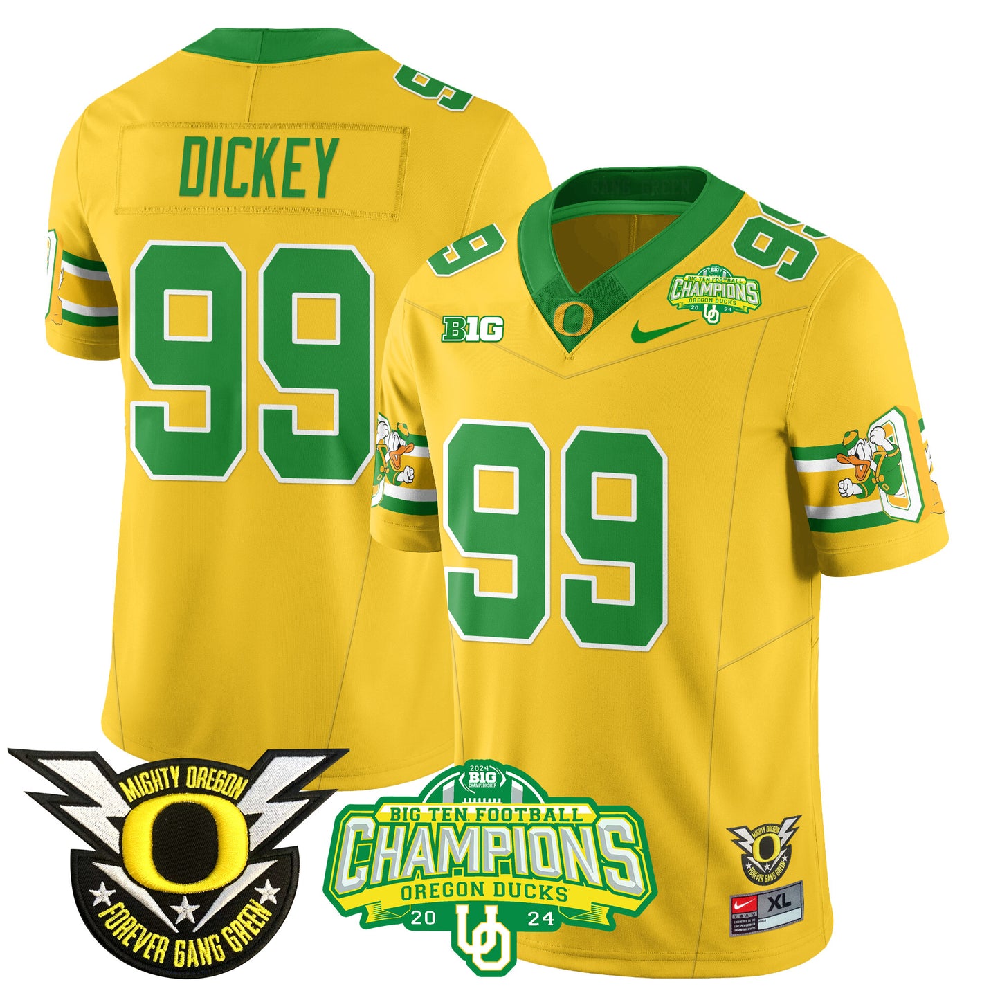 Men's Oregon Ducks 2024 Big Ten Champions Jersey - All Stitched