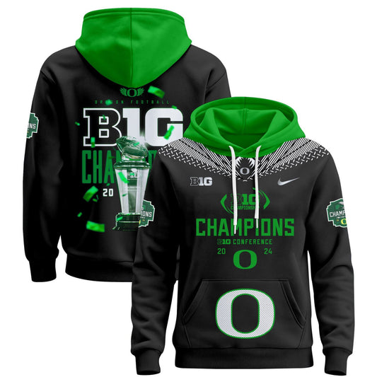 Oregon Ducks Big Champions 2024 Black Hoodie - All Printed