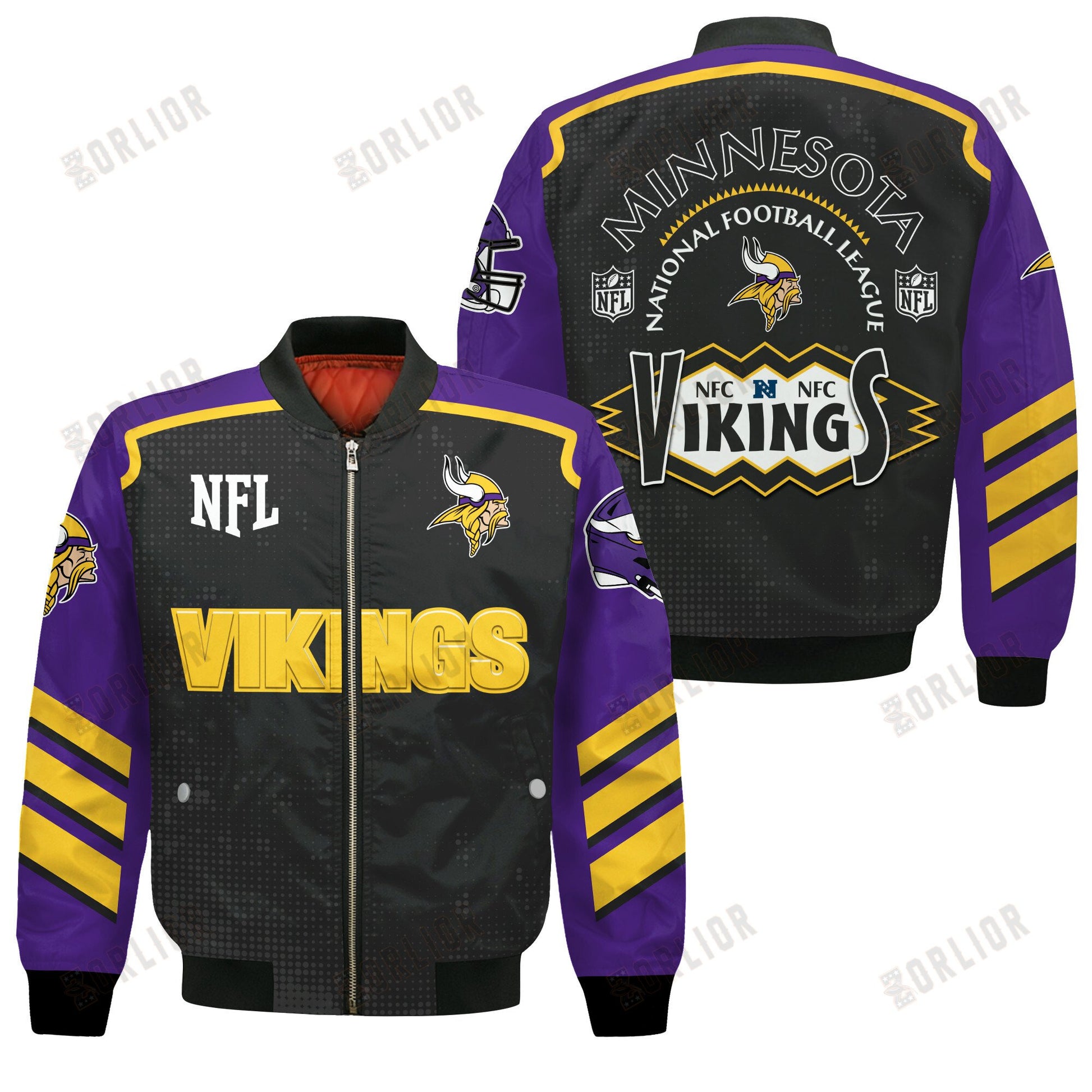 Minnesota Vikings Football Team 2024- 25 Relentless Determination Bomber Jacket