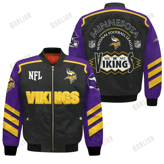 Minnesota Vikings Football Team 2024- 25 Relentless Determination Bomber Jacket