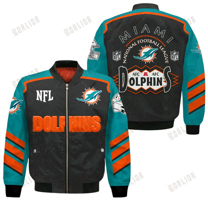 Miami Dolphins Football Team 2024- 25 Relentless Determination Bomber Jacket