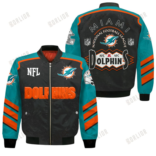 Miami Dolphins Football Team 2024- 25 Relentless Determination Bomber Jacket