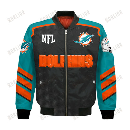 Miami Dolphins Football Team 2024- 25 Relentless Determination Bomber Jacket