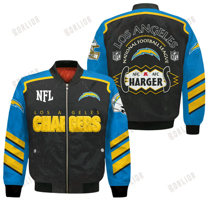 Los Angeles Chargers Football Team 2024- 25 Relentless Determination Bomber Jacket
