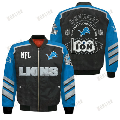 Detroit Lions Football Team 2024- 25 Relentless Determination Bomber Jacket