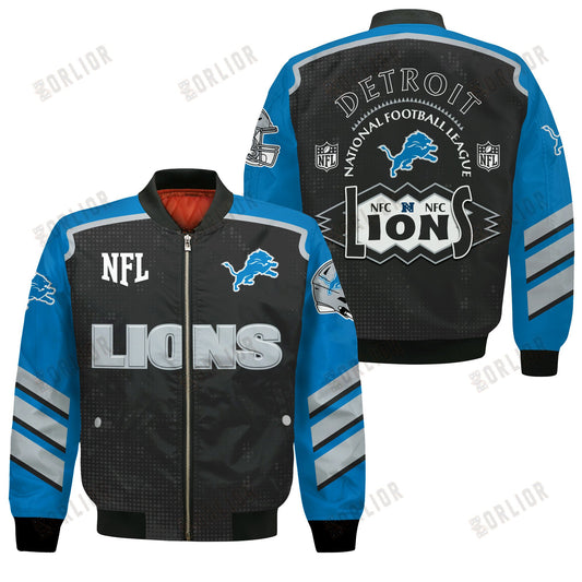 Detroit Lions Football Team 2024- 25 Relentless Determination Bomber Jacket