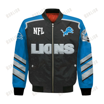 Detroit Lions Football Team 2024- 25 Relentless Determination Bomber Jacket