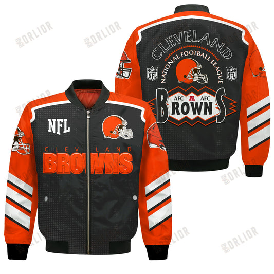 Cleveland Browns Football Team 2024- 25 Relentless Determination Bomber Jacket