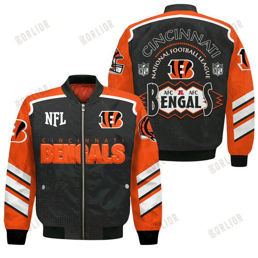 Cincinnati Bengals Football Team 2024- 25 Relentless Determination Bomber Jacket