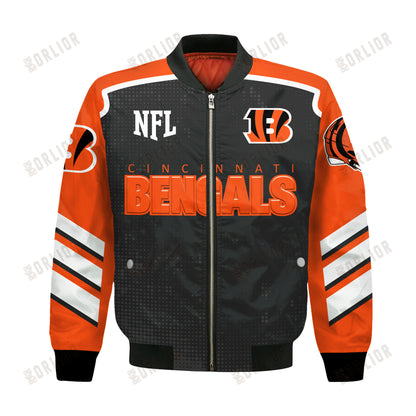 Cincinnati Bengals Football Team 2024- 25 Relentless Determination Bomber Jacket