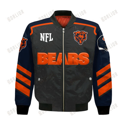 Chicago Bears Football Team 2024- 25 Relentless Determination Bomber Jacket