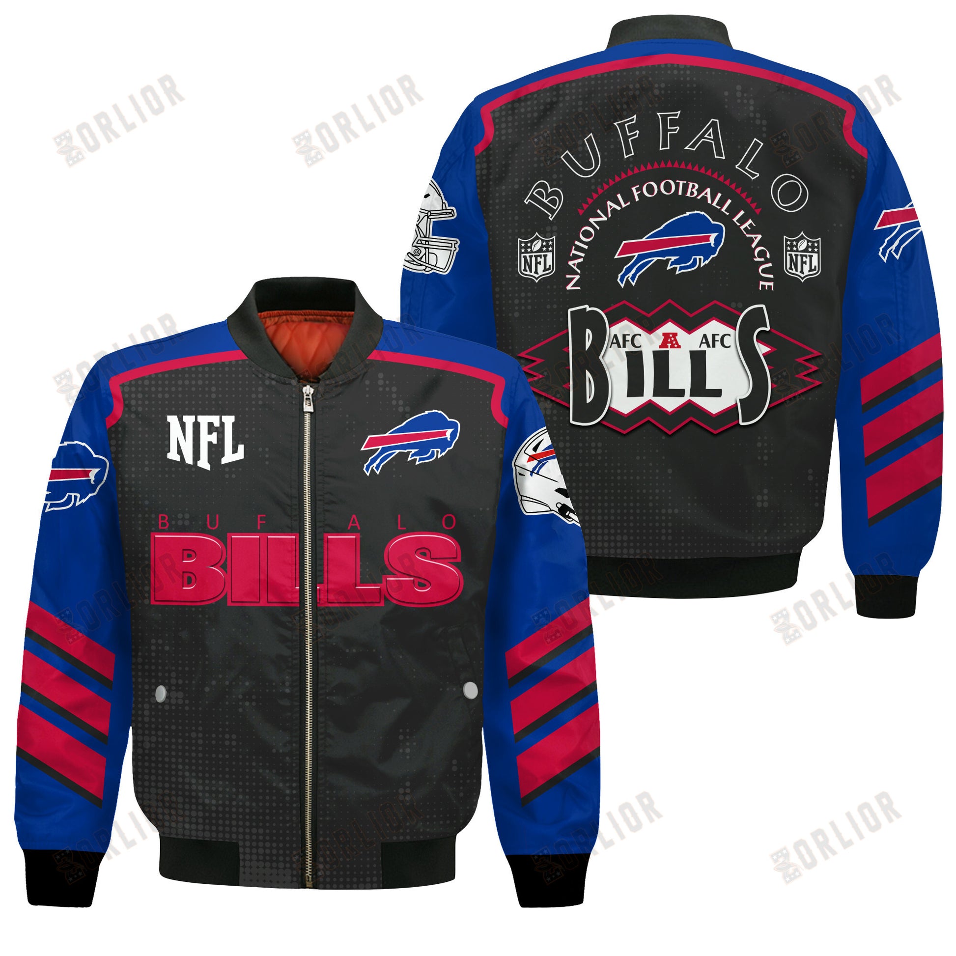 Buffalo Bills Football Team 2024- 25 Relentless Determination Bomber Jacket