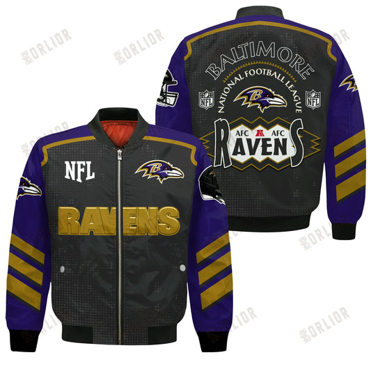 Baltimore Ravens Football Team 2024- 25 Relentless Determination Bomber Jacket