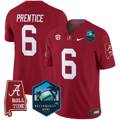 Alabama Crimson Tide 2025 ReliaQuest Bowl Patch Vapor Limited Jersey - All Stitched