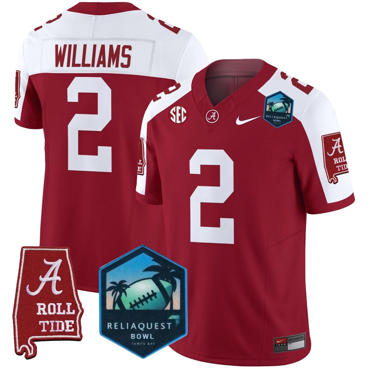Alabama Crimson Tide 2025 ReliaQuest Bowl Patch Vapor Limited Jersey - All Stitched