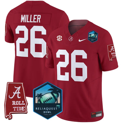 Alabama Crimson Tide 2025 ReliaQuest Bowl Patch Vapor Limited Jersey - All Stitched