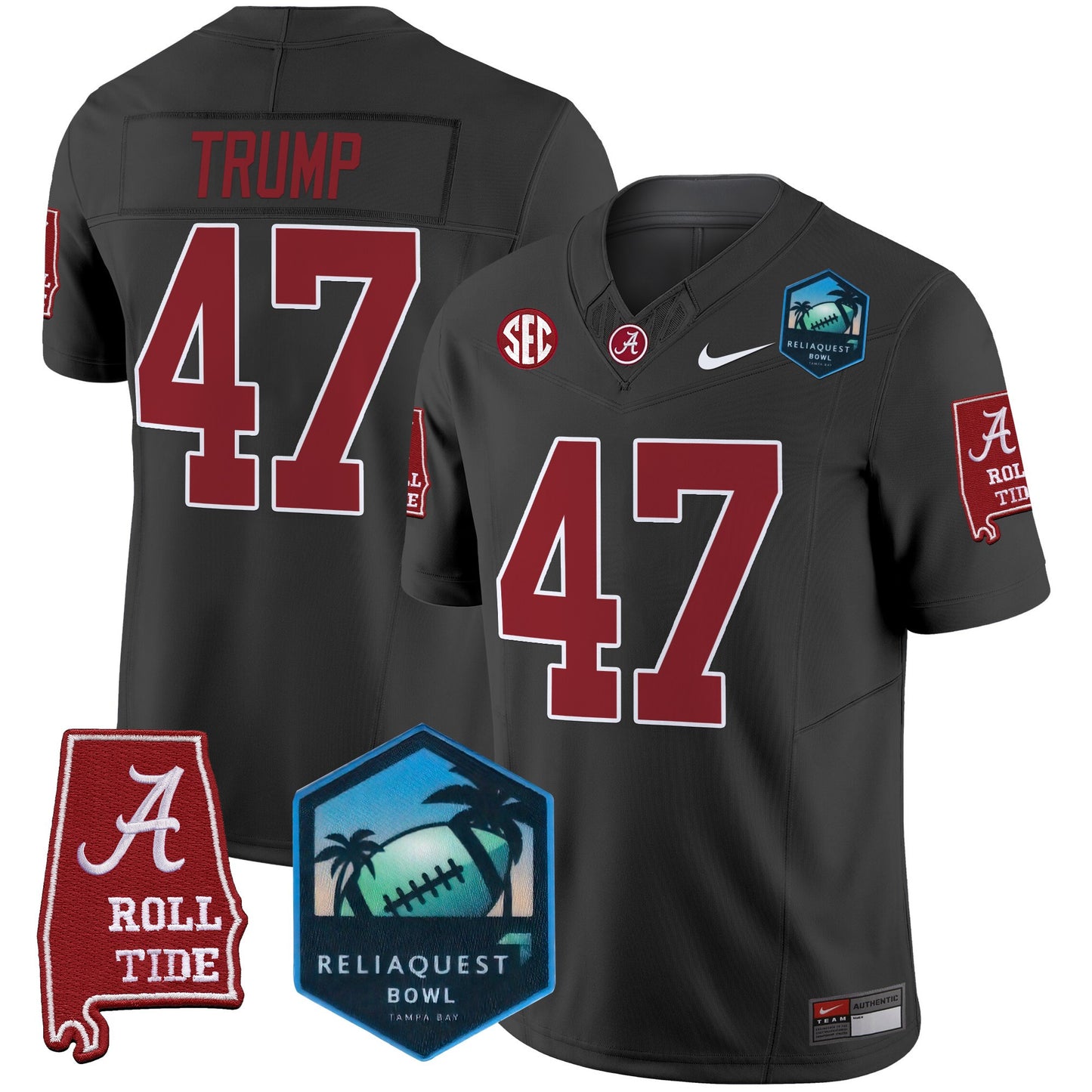 Alabama Crimson Tide 2025 ReliaQuest Bowl Patch Vapor Limited Jersey - All Stitched