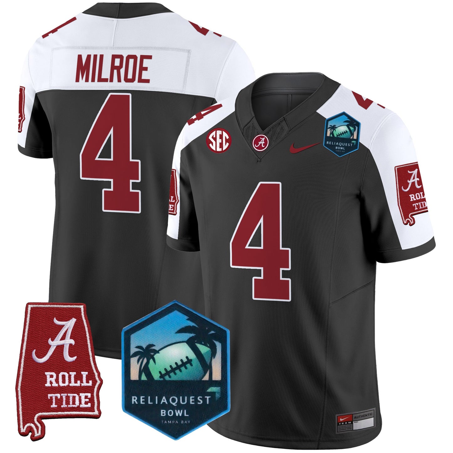 Alabama Crimson Tide 2025 ReliaQuest Bowl Patch Vapor Limited Jersey - All Stitched