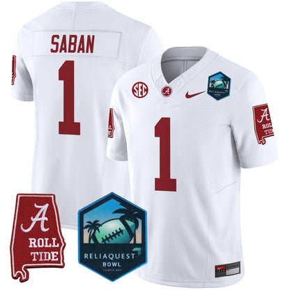 Alabama Crimson Tide 2025 ReliaQuest Bowl Patch Vapor Limited Jersey - All Stitched