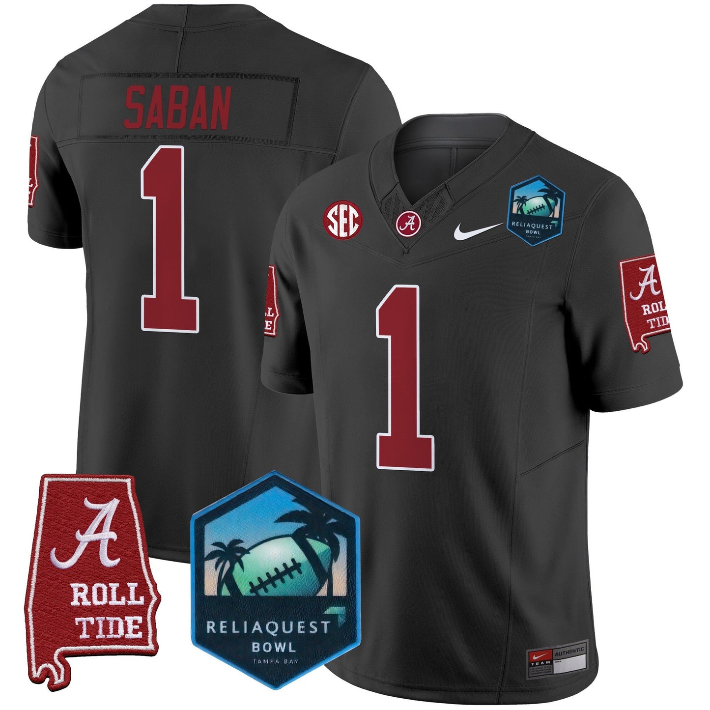 Alabama Crimson Tide 2025 ReliaQuest Bowl Patch Vapor Limited Jersey - All Stitched