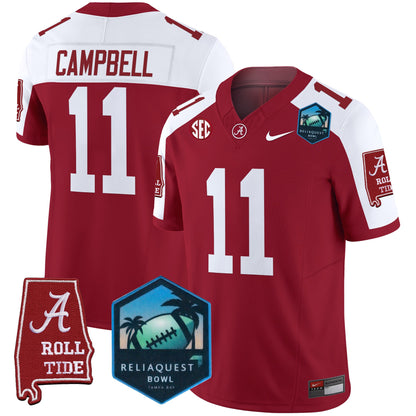 Alabama Crimson Tide 2025 ReliaQuest Bowl Patch Vapor Limited Jersey - All Stitched