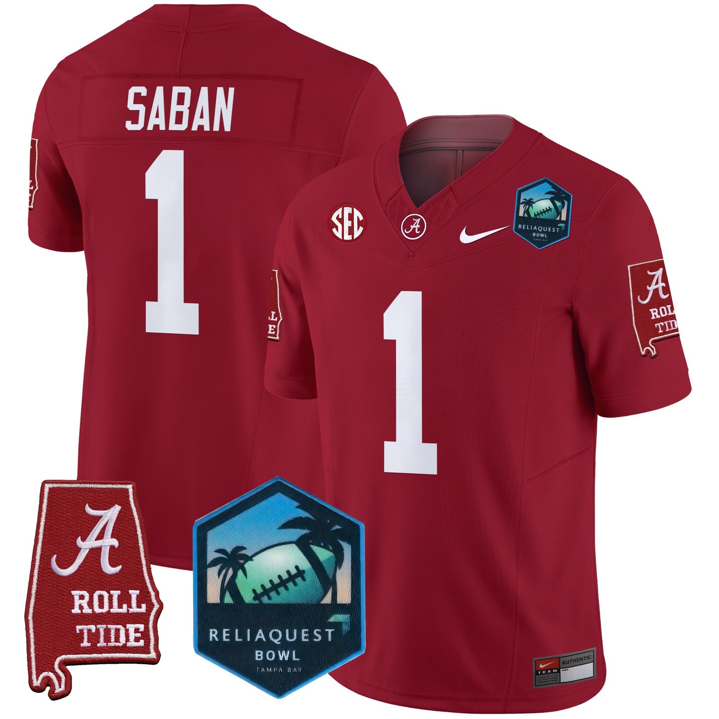 Alabama Crimson Tide 2025 ReliaQuest Bowl Patch Vapor Limited Jersey - All Stitched