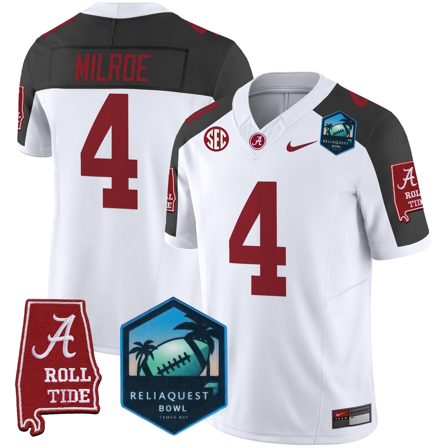 Alabama Crimson Tide 2025 ReliaQuest Bowl Patch Vapor Limited Jersey - All Stitched