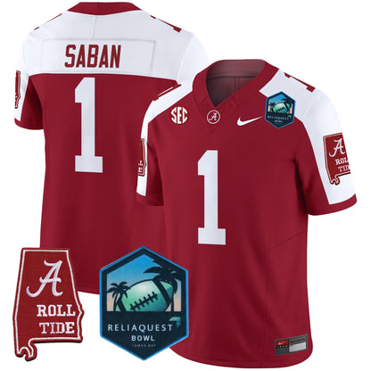 Alabama Crimson Tide 2025 ReliaQuest Bowl Patch Vapor Limited Jersey - All Stitched