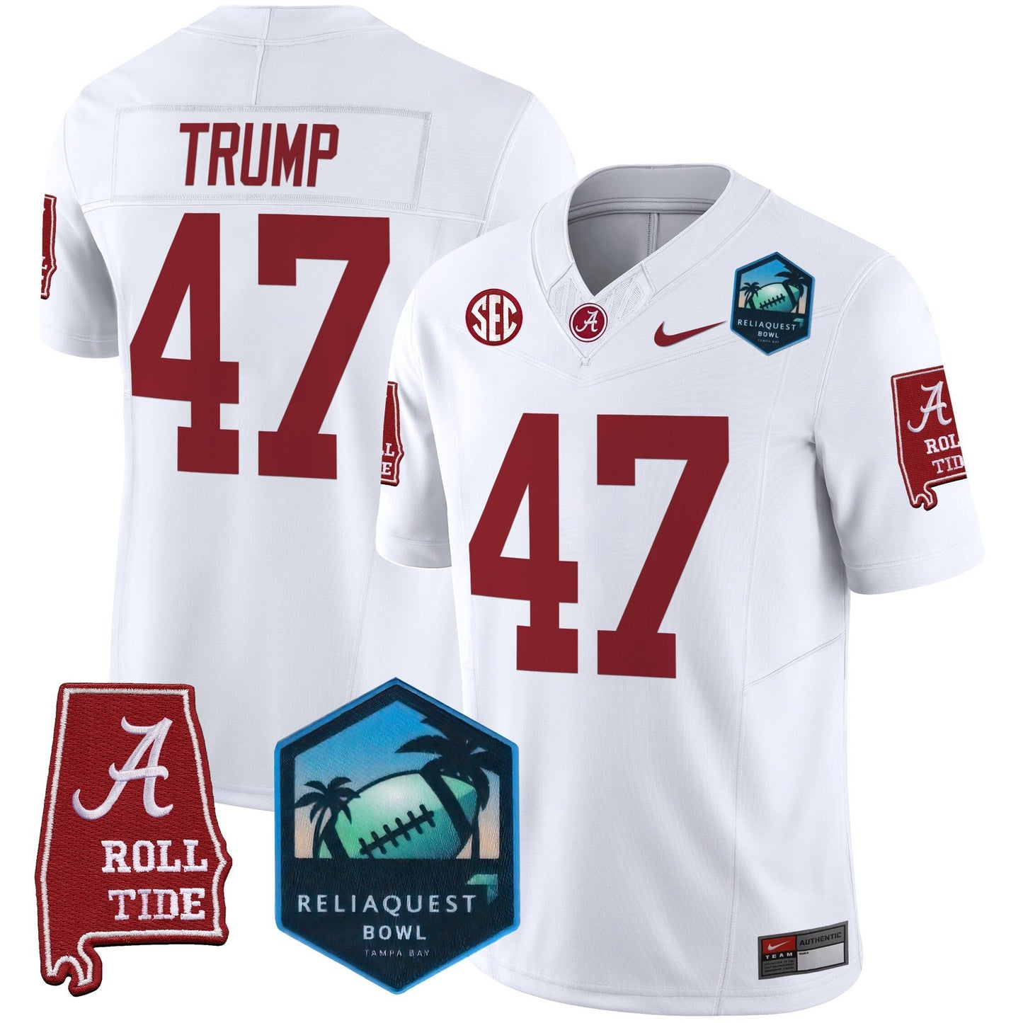 Alabama Crimson Tide 2025 ReliaQuest Bowl Patch Vapor Limited Jersey - All Stitched