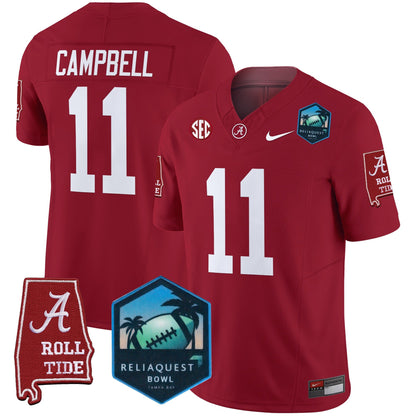 Alabama Crimson Tide 2025 ReliaQuest Bowl Patch Vapor Limited Jersey - All Stitched