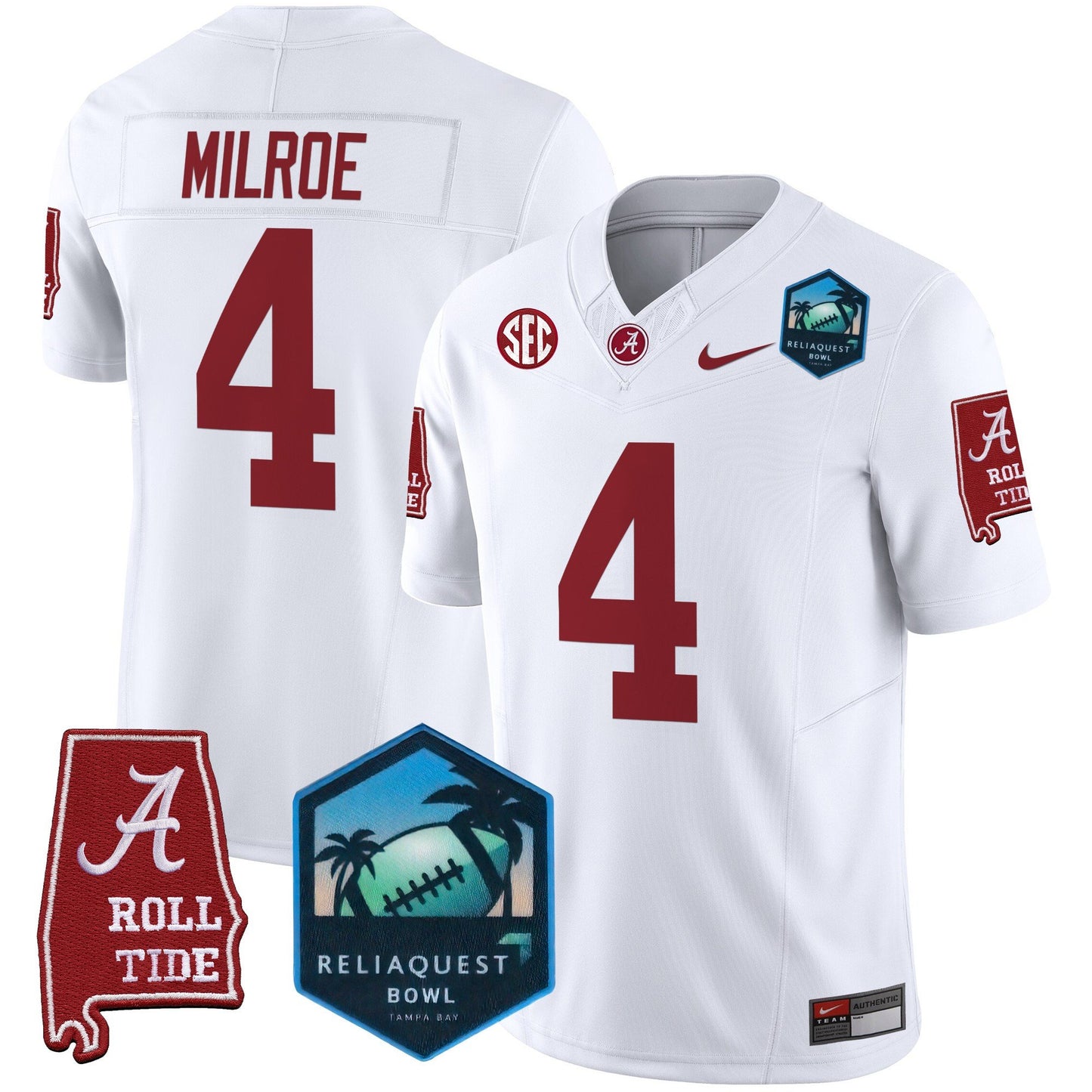 Alabama Crimson Tide 2025 ReliaQuest Bowl Patch Vapor Limited Jersey - All Stitched