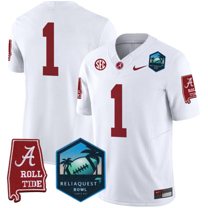 Alabama Crimson Tide 2025 ReliaQuest Bowl Patch Vapor Limited Jersey - All Stitched