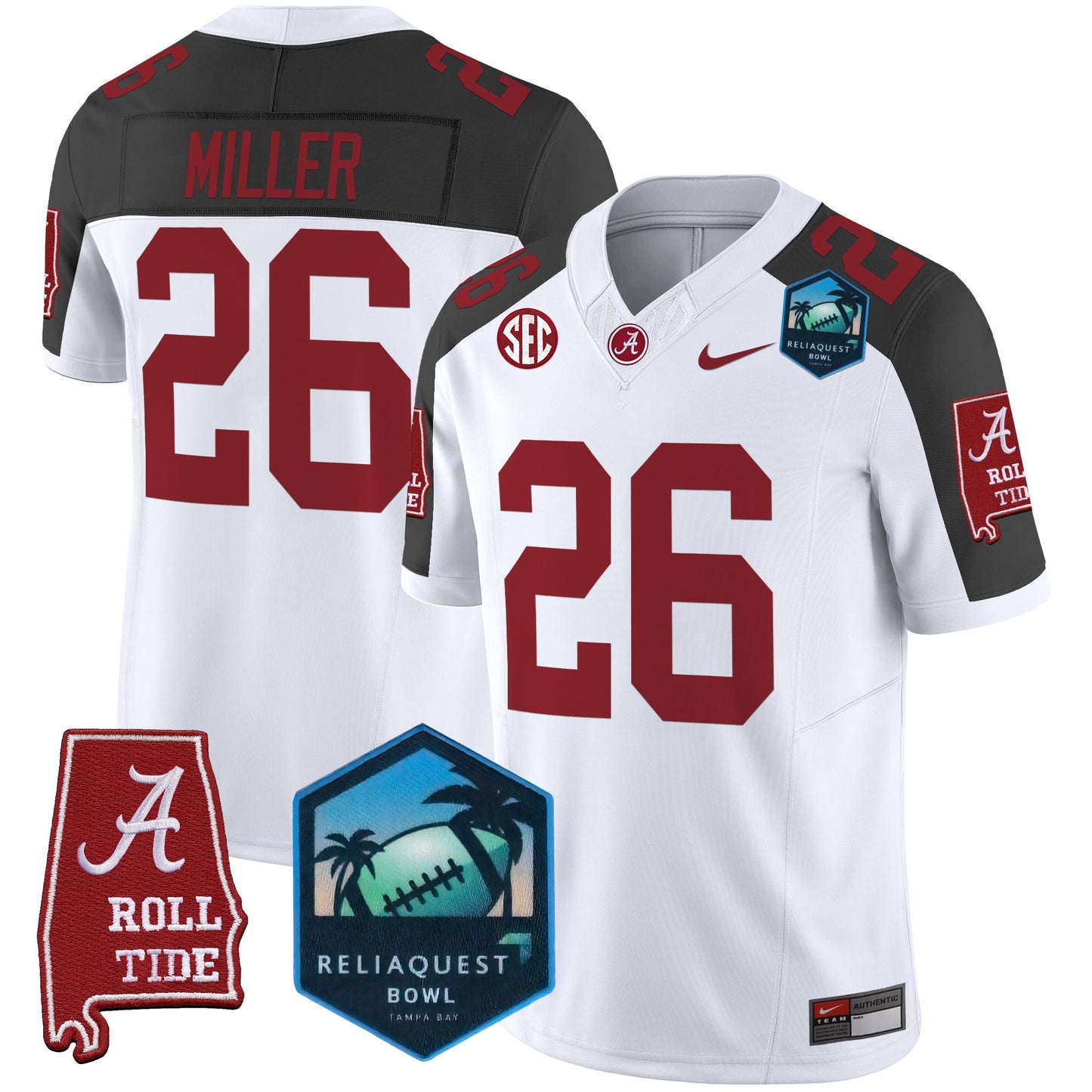 Alabama Crimson Tide 2025 ReliaQuest Bowl Patch Vapor Limited Jersey - All Stitched