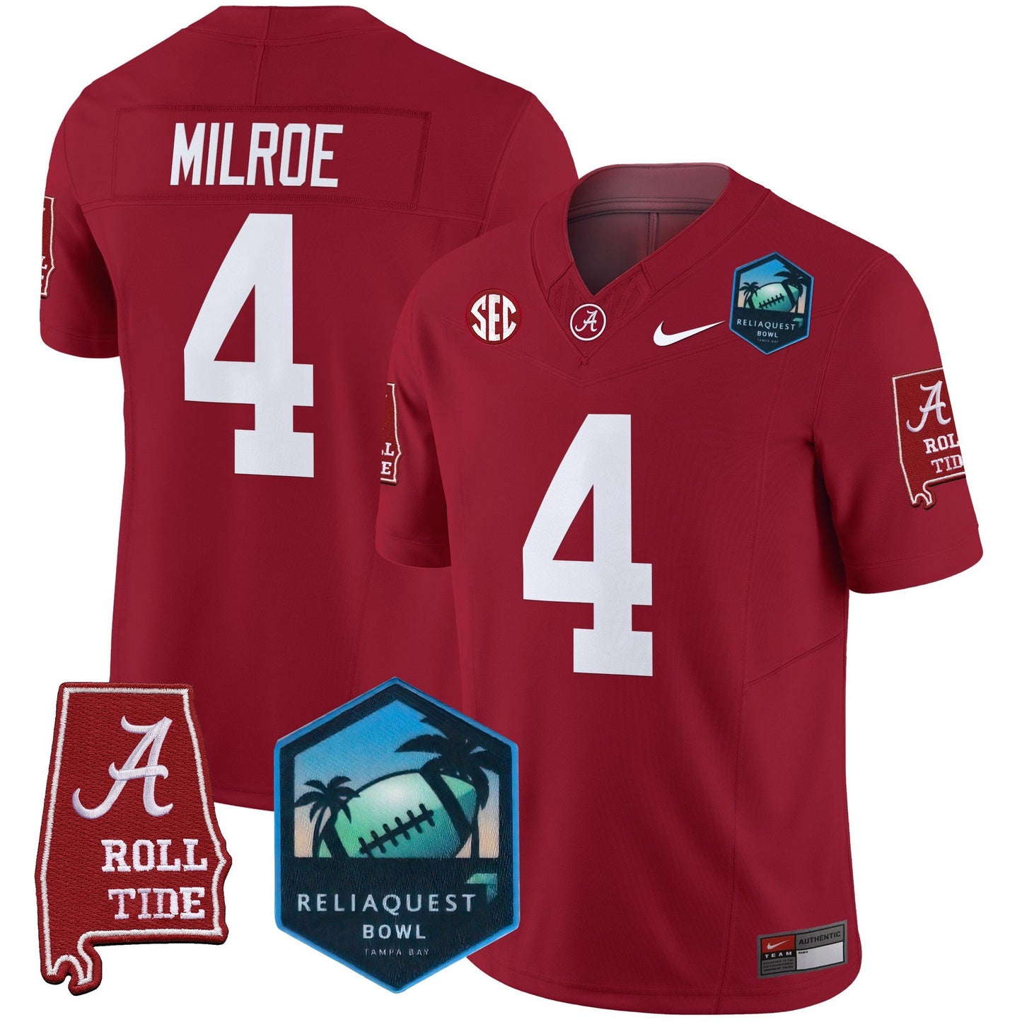 Alabama Crimson Tide 2025 ReliaQuest Bowl Patch Vapor Limited Jersey - All Stitched