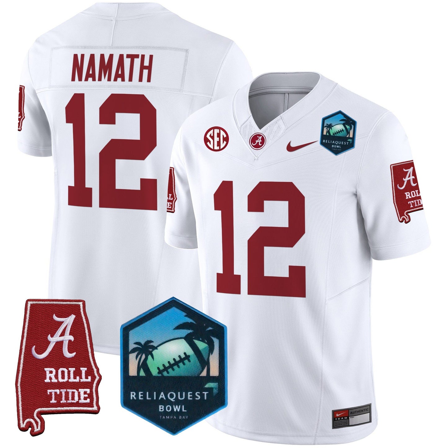 Alabama Crimson Tide 2025 ReliaQuest Bowl Patch Vapor Limited Jersey - All Stitched