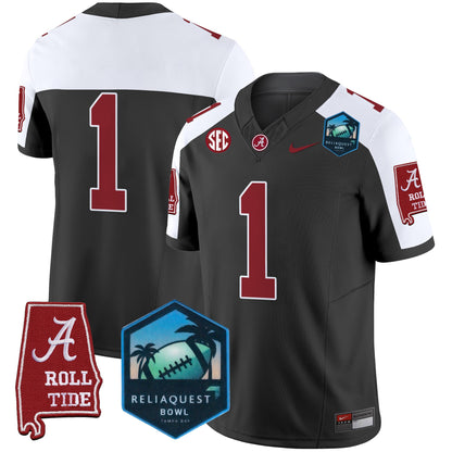 Alabama Crimson Tide 2025 ReliaQuest Bowl Patch Vapor Limited Jersey - All Stitched