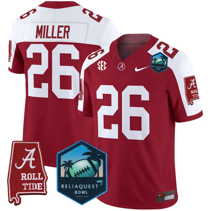 Alabama Crimson Tide 2025 ReliaQuest Bowl Patch Vapor Limited Jersey - All Stitched