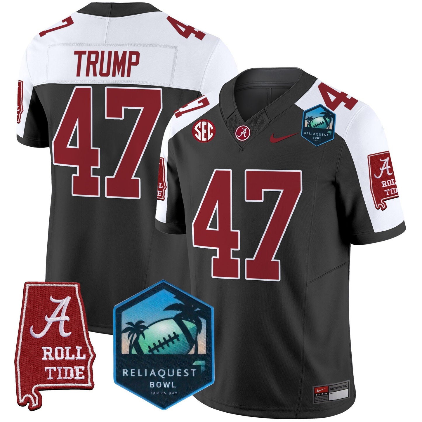 Alabama Crimson Tide 2025 ReliaQuest Bowl Patch Vapor Limited Jersey - All Stitched