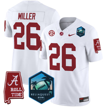 Alabama Crimson Tide 2025 ReliaQuest Bowl Patch Vapor Limited Jersey - All Stitched