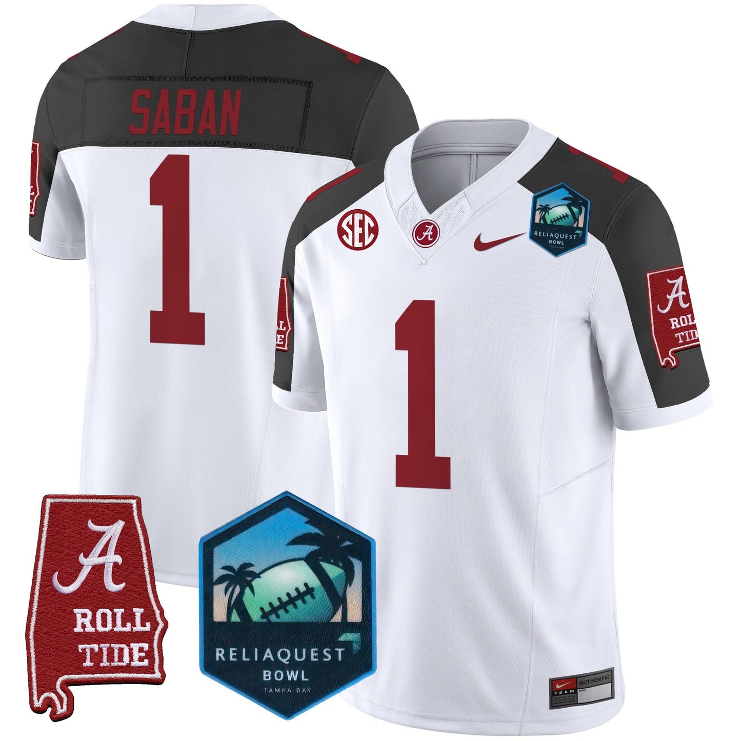 Alabama Crimson Tide 2025 ReliaQuest Bowl Patch Vapor Limited Jersey - All Stitched