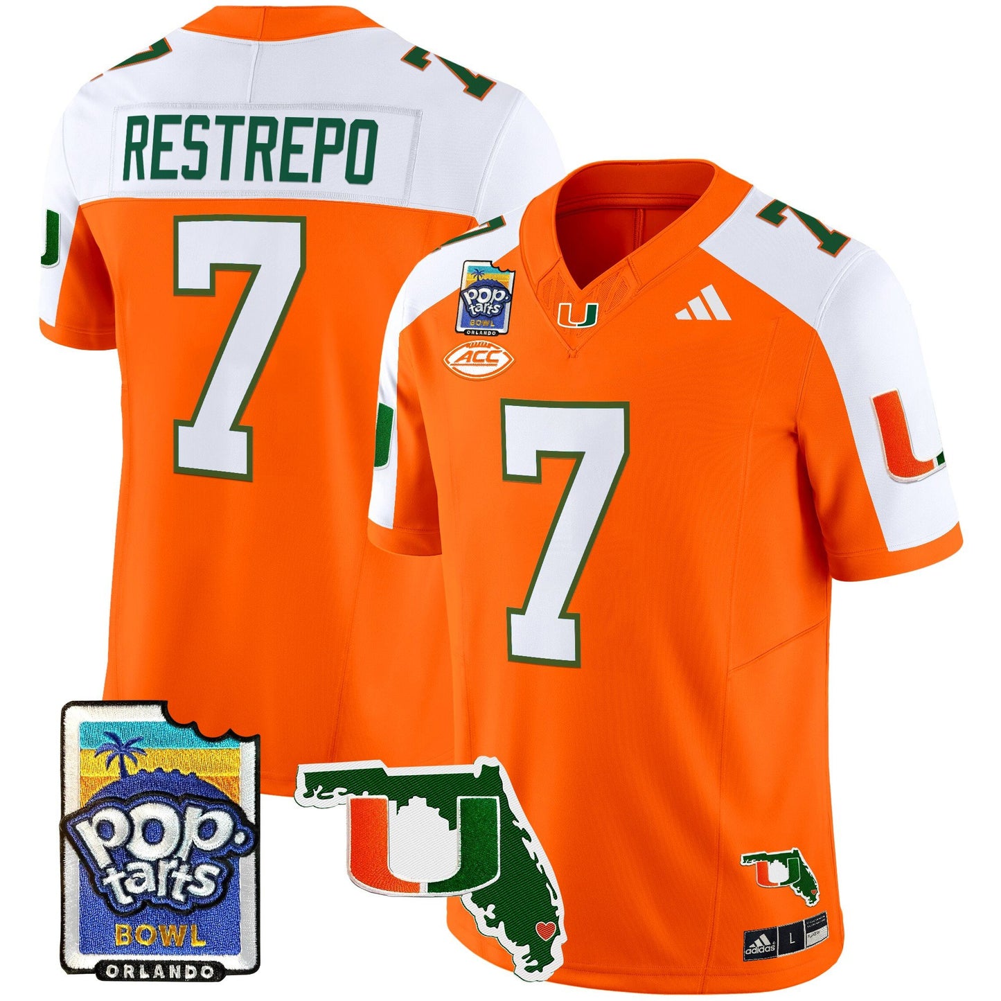 Miami Hurricanes 2025 PopTarts Bowl Patch Vapor Limited Jersey - All Stitched