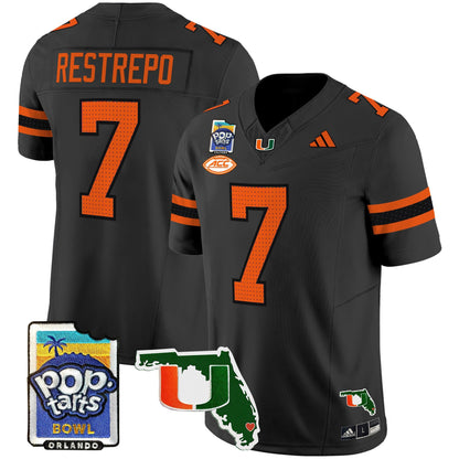 Miami Hurricanes 2025 PopTarts Bowl Patch Vapor Limited Jersey - All Stitched