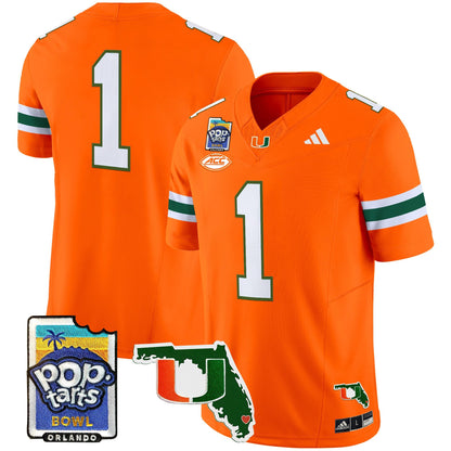 Miami Hurricanes 2025 PopTarts Bowl Patch Vapor Limited Jersey - All Stitched